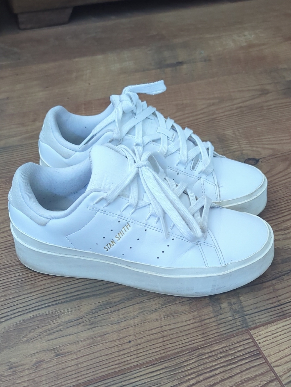 adidas White Stan Smith Platform Sneakers